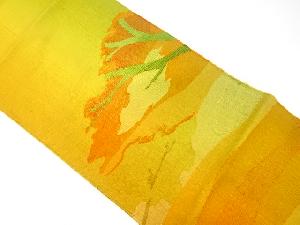 手織り紬樹木模様織出し名古屋帯